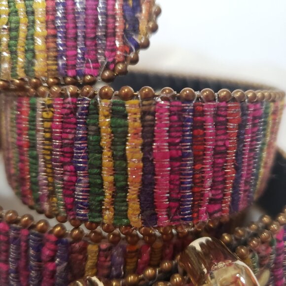 Elite Fresno California Women's Belt Vintage Size M Textured Made in USA Woven - Picture 3 of 8